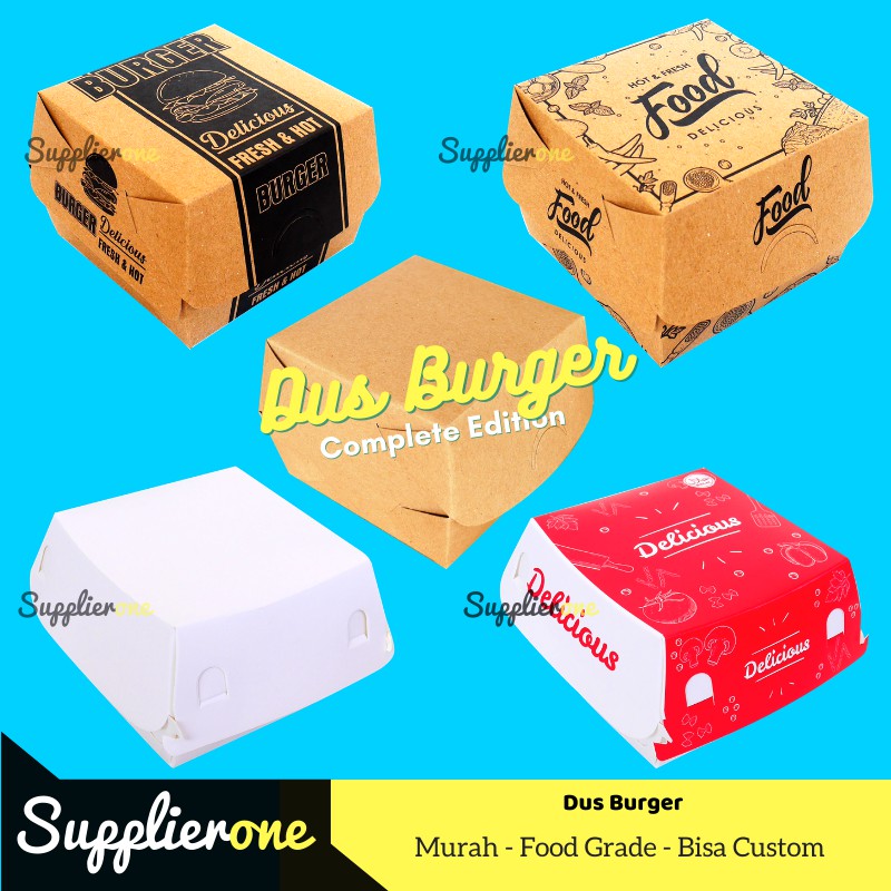 Box Burger, Dus Burger, Kemasan Burger, Tempat Burger, Paper Tray Burger
