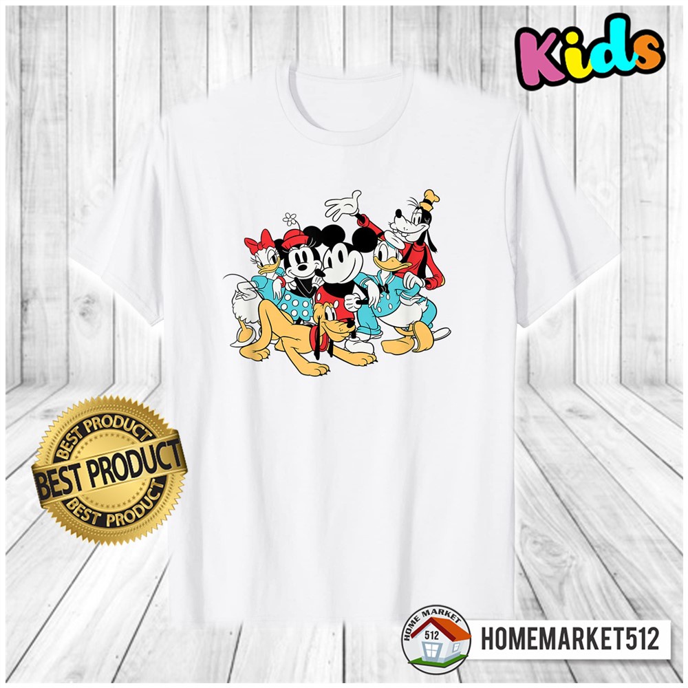 Kaos Anak  Amazon Essentials Mens Mickey Mouse and Friends White T-Shirt Kaos Anak Laki-laki Dan Perempuan Premium SABLON ANTI RONTOK!!!!!