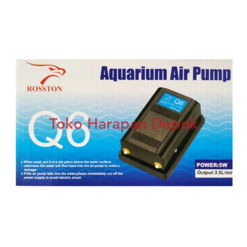 AERATOR ROSSTON Q6 L2 Pompa udara aquarium 2 lobang mesin airator air pump 2 lubang