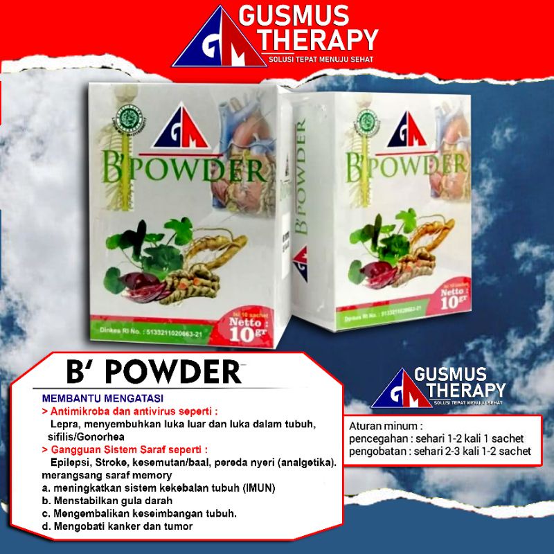 GM B Powder Herbal (stroke dan gangguan saraf)