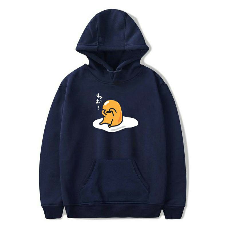 S - XXXXXXL(6XL) Hoodie GUDETAMA EGG BUTT JUMBO BIG SIZE Jaket Sweater CUTE Cartoon Sweatshirts OVERSIZE Pilih Motif Yellow Black zzz Sleep Egg M L XXL XXXL 4XL 5XL Kuning Hitam Navy Custom