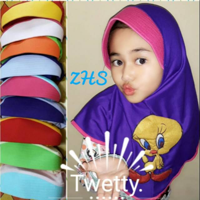 KERUDUNG ANAK TK/ KERUDUNG FLANEL TWEETY