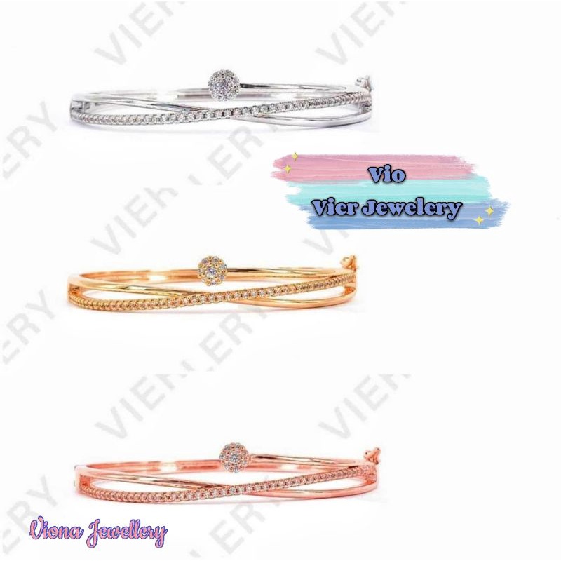 Gelang Bangle Angle (Vier) Replika Berlian/ Lapis Emas