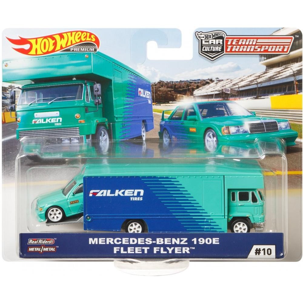 TT10 MERCEDES-BENZ 190E FLEET FLYER Falken Mercedes Benz Team Transport Premium Diecast Hot Wheels