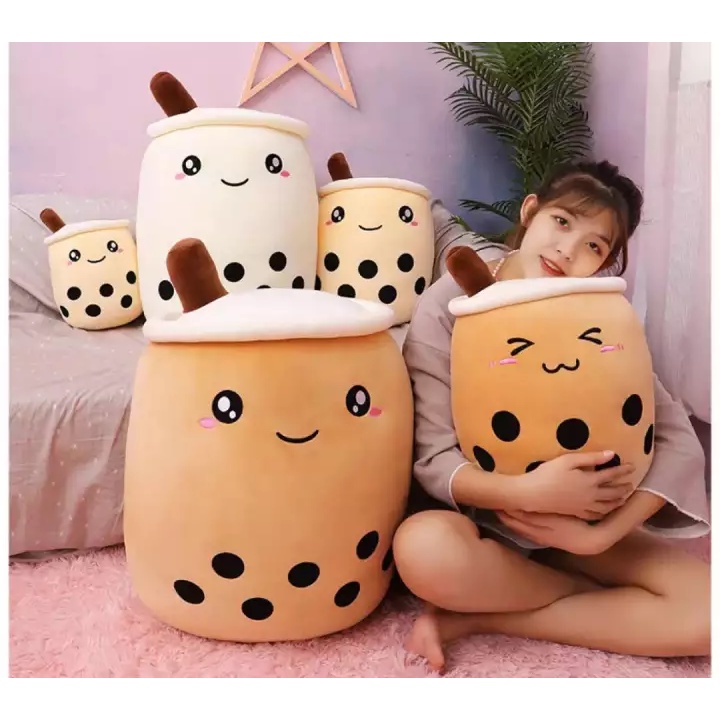 BONEKA BOBA MILK TEA JUMBO SNI LED BISA NYALA THAI TEA BAHAN HALUS CANGKIR TEH MAINAN U155