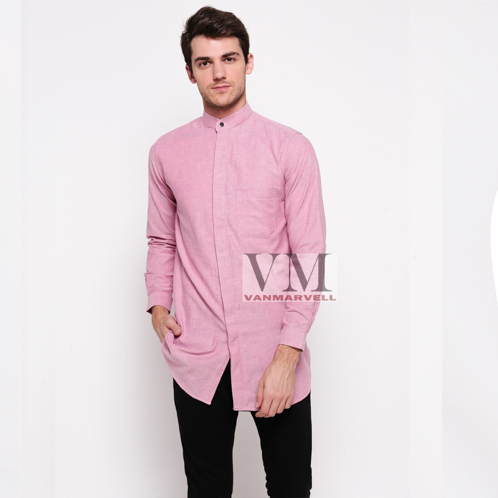 RJ3 VM Gamis Pria Baju Koko Muslim Panjang Pink Peach Salem Dan banyak Warna