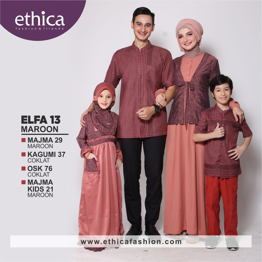 Baju Keluarga Ethica Elfa 13 Maroon Shopee Indonesia