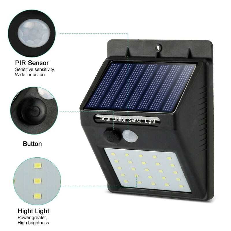 Lampu Solar Sensor Gerak Weatherproof 460 Lumens 6500K / Lampu Outdoor Tenaga Surya Otomatis Tahan 24 Jam Untuk Jalan Anti Air / Lampu Solar LED Taman Pencahayaan Luar Ruangan Sensor Gerak / Lampu Hias Jalan Halaman Anti Karat / Lampu Taman Murah Original