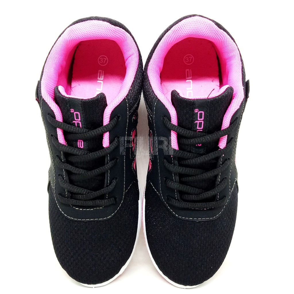 FIURI - ANDO ORIGINAL - VIRNA 37-40 HITAM PINK - SEPATU SNEAKERS SPORT KANVAS SOL KARET ANAK PEREMPUAN - SEPATU KETS TRENDY WANITA - SEPATU OLAHRAGA LARI FITNES SENAM KERJA KULIAH SEKOLAH SD SMP SMA BERTALI CEWEK MURAH PROMO DISKON BONUS KAOS KAKI