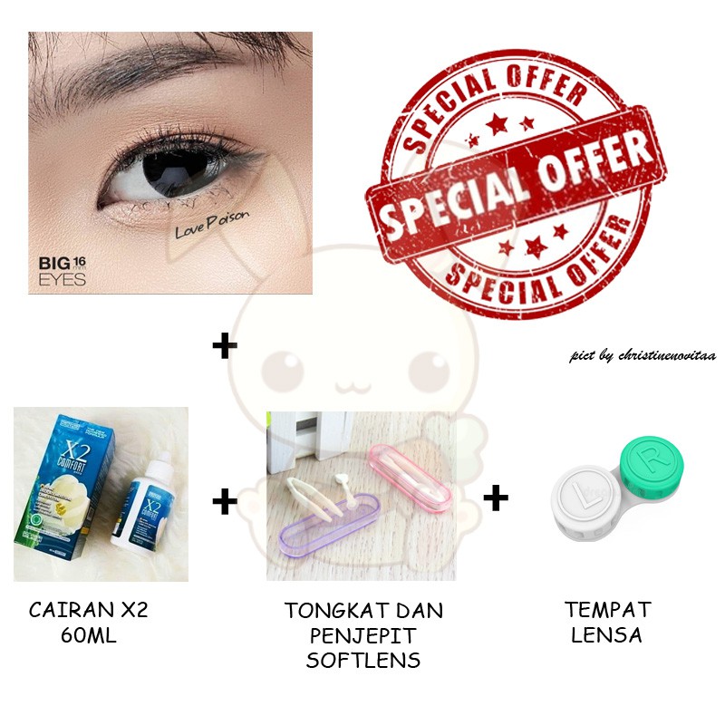 Softlens X2 BABE BIG EYES 16mm - Normal - Paket Softlens Pemula - Exoticon