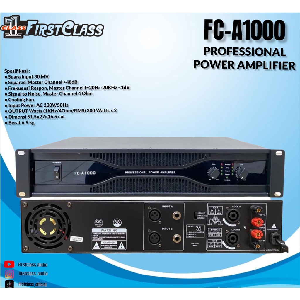 Power Amplifier Firstclass FC A1000 First Class FCA1000