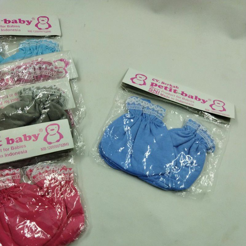 1 Pasang Sarung Tangan dan Sarung Kaki Bayi Newborn Model PETIT WARNA
