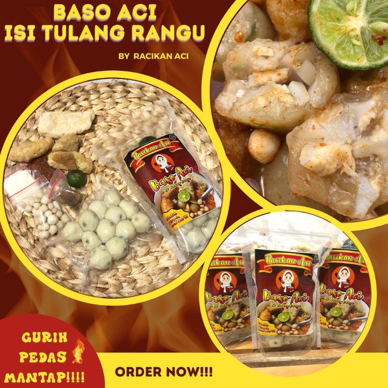 	 BASO ACI ISI TULANG RANGU LENGKAP DENGAN TOPING	