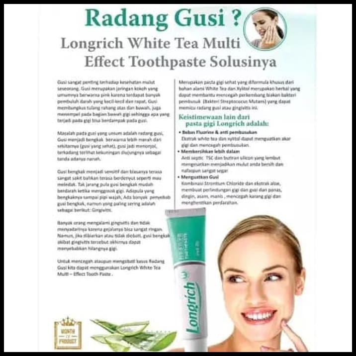 Jual LONGRICH WHITE TEA MULTIEFFECT TOOTHPASTE/ODOL (200GR) Shopee