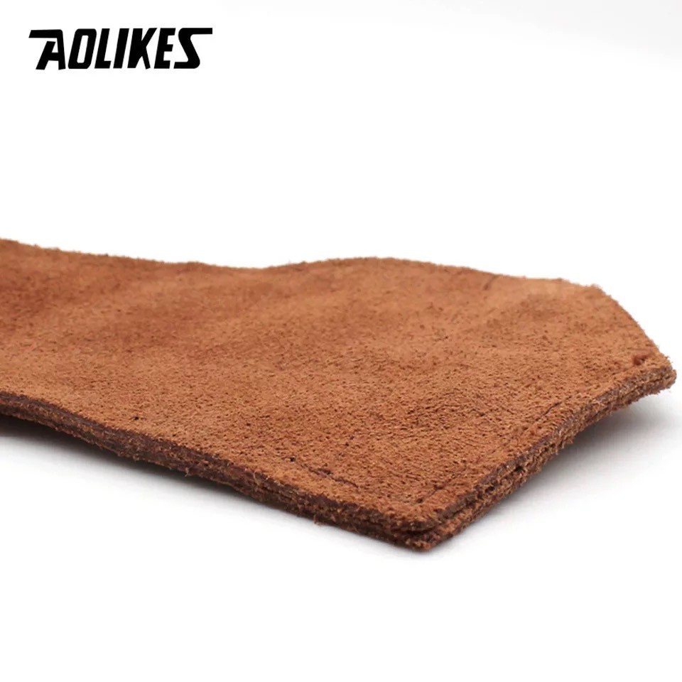 AOLIKES 7632 Leather Brown Wrist Support Wrap / Wristband - Deker Strap Kulit Pergelangan Tangan