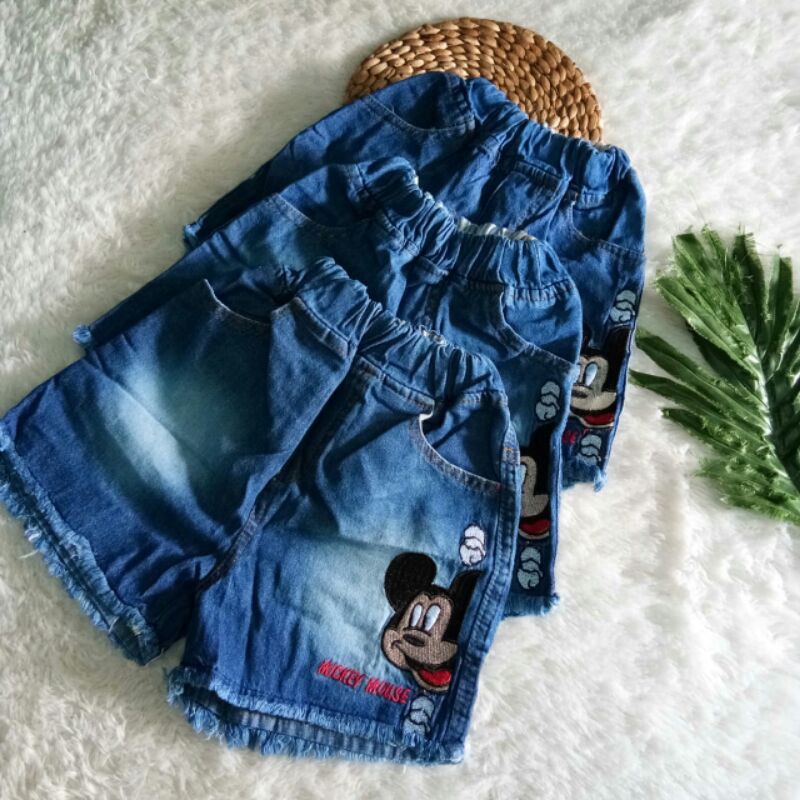HOTPANTS MICKY ANAK HOT PANTS ANAK PEREMPUAN HOTPANTS ANAK CEWEK HOTPANTS JEANS ANAK MICKYMOUSE