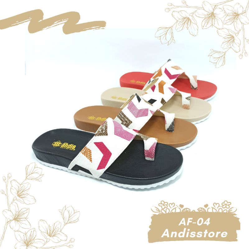 Sandal Birken Sendal Selop Wanita Motif Andis AF04