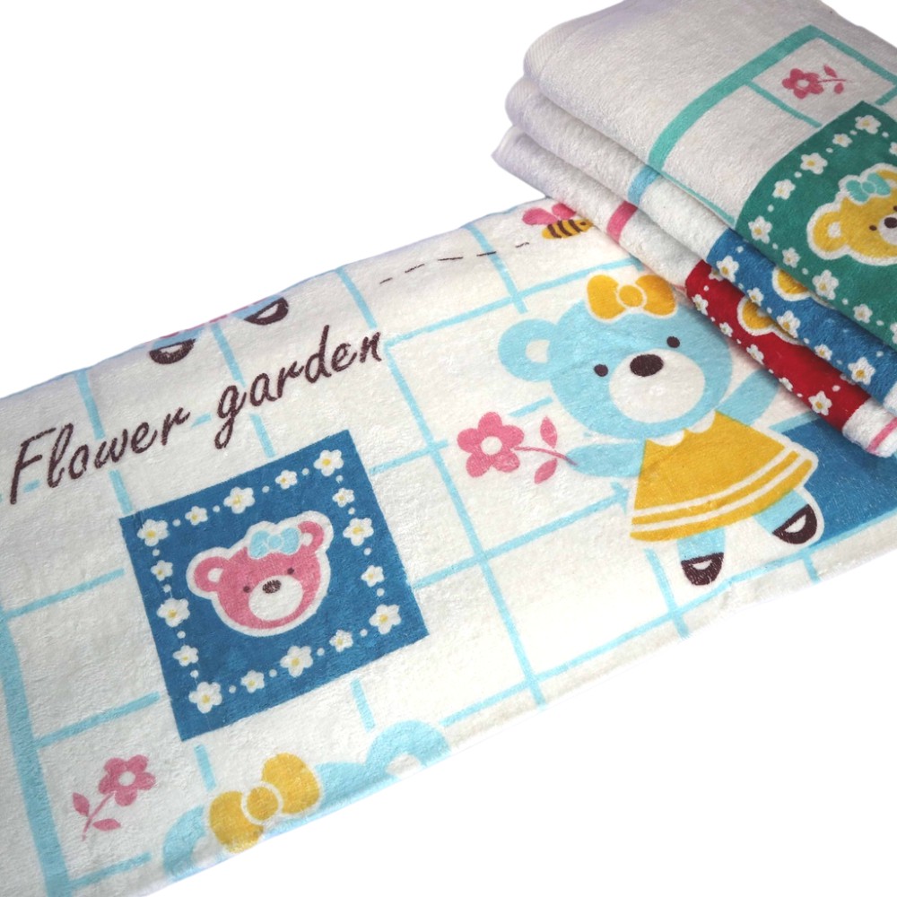 Chalmer Handuk Bayi Karakter / Baby Towel 60x120cm-GardenBearsBlue