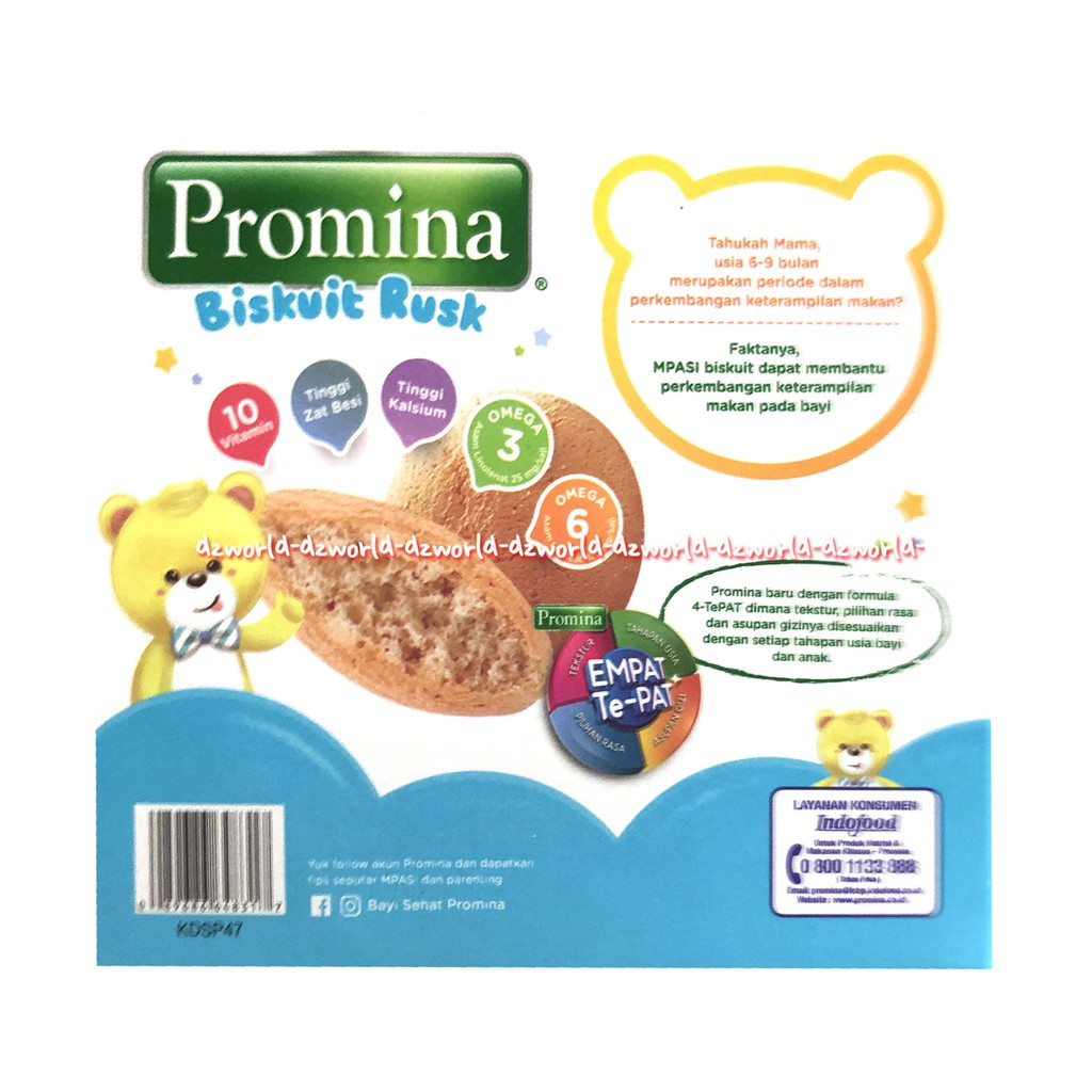 Promina Biskuit Rusk 130gr Biskuit Bayi Instan Rasa Susu