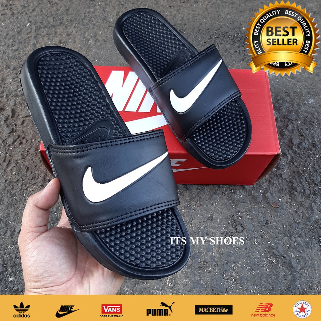 Sandal Slop Nike Bennasi Hitam Logo Putih Shopee Indonesia Sandal Slop Nike Bennasi Hitam Logo Putih Shopee Indonesia