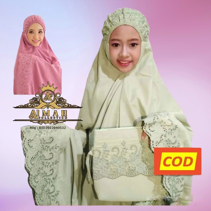 BiSA COD Mukenah siti khodijah kids untk usia 6-10 Tahun