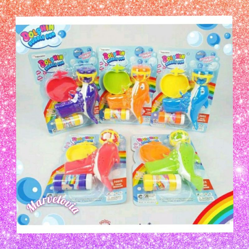 ( 6 mata ) Bubble Gun Balon Gelembung Sabun Dolphin Mainan Anak / bubble dolphin gun