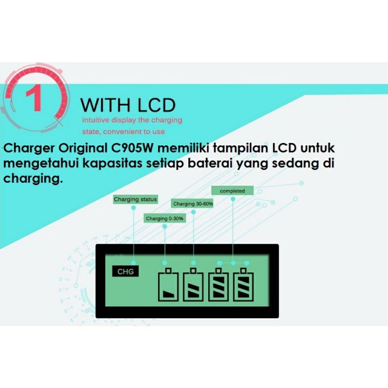 Charger Baterai Smart Intelligent LCD 4 Slot - baterai charger