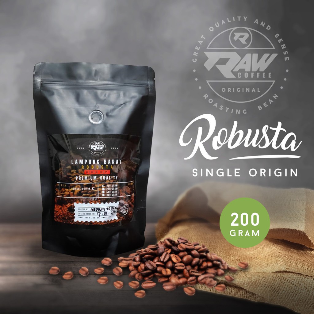 

KOPI ROBUSTA LAMPUNG 200 GRAM, PREMIUM QUALITY