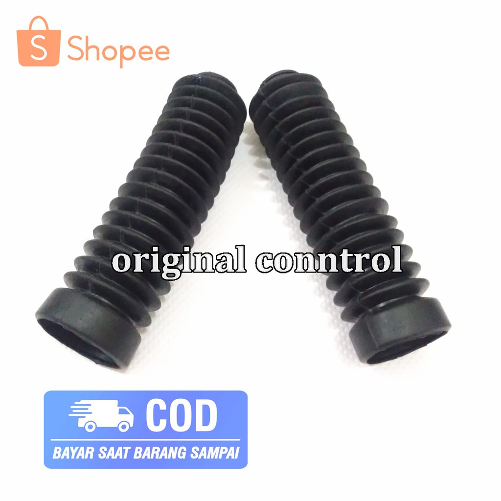 Tutup Cover /Karet Shock Depan Trail Spiral Ukuran Medium / Sedang - HITAM