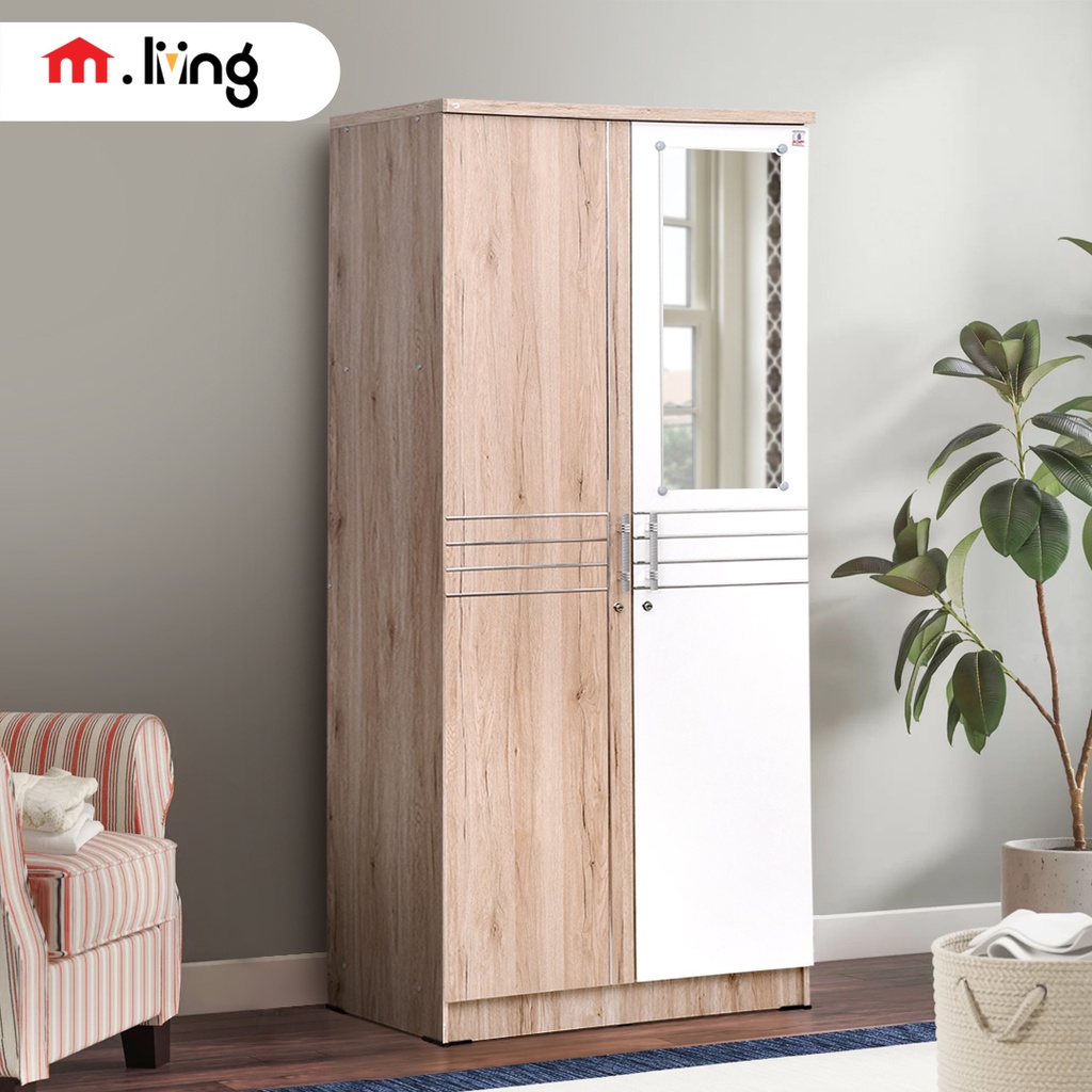 M.Livingstore - Lemari Pakaian Helena 2 Pintu & 3 Pintu dengan Cermin