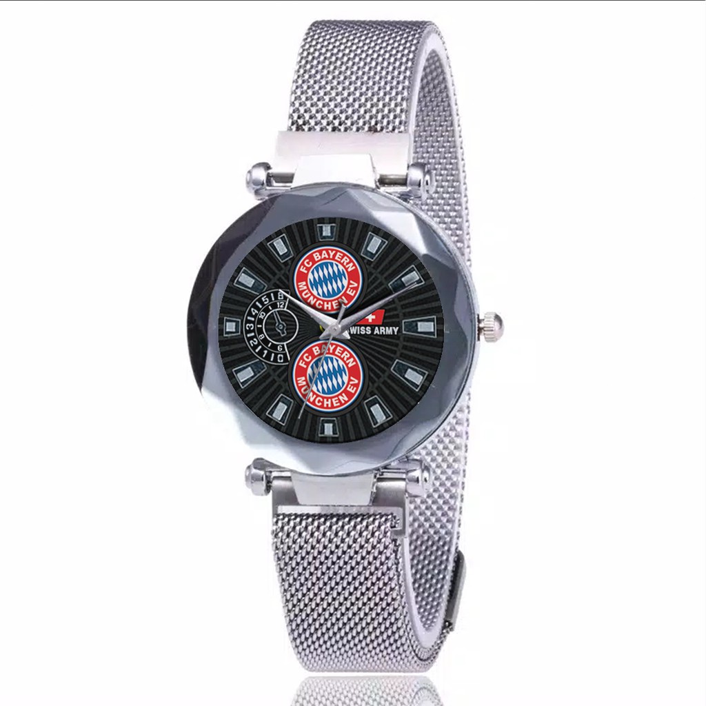 Jam Tangan Wanita Custom - BAYERN MUCHEN FC Hollywood Free Box &amp; Batre Cadangan