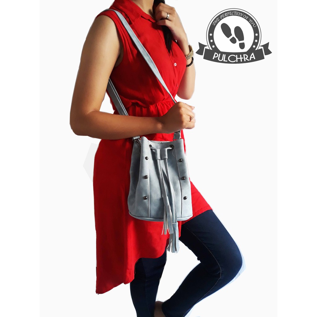 Pulchra Tas Serut Stud Kepang KD4 Florence bag Miniso Selempang Sling Trendy