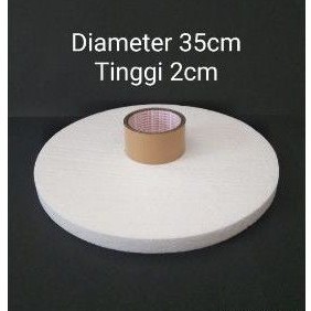 Bulat Diameter 35cm (Kotak 35x35cm) Tinggi 1-5cm Dummy Cake Styrofoam Gabus Kue