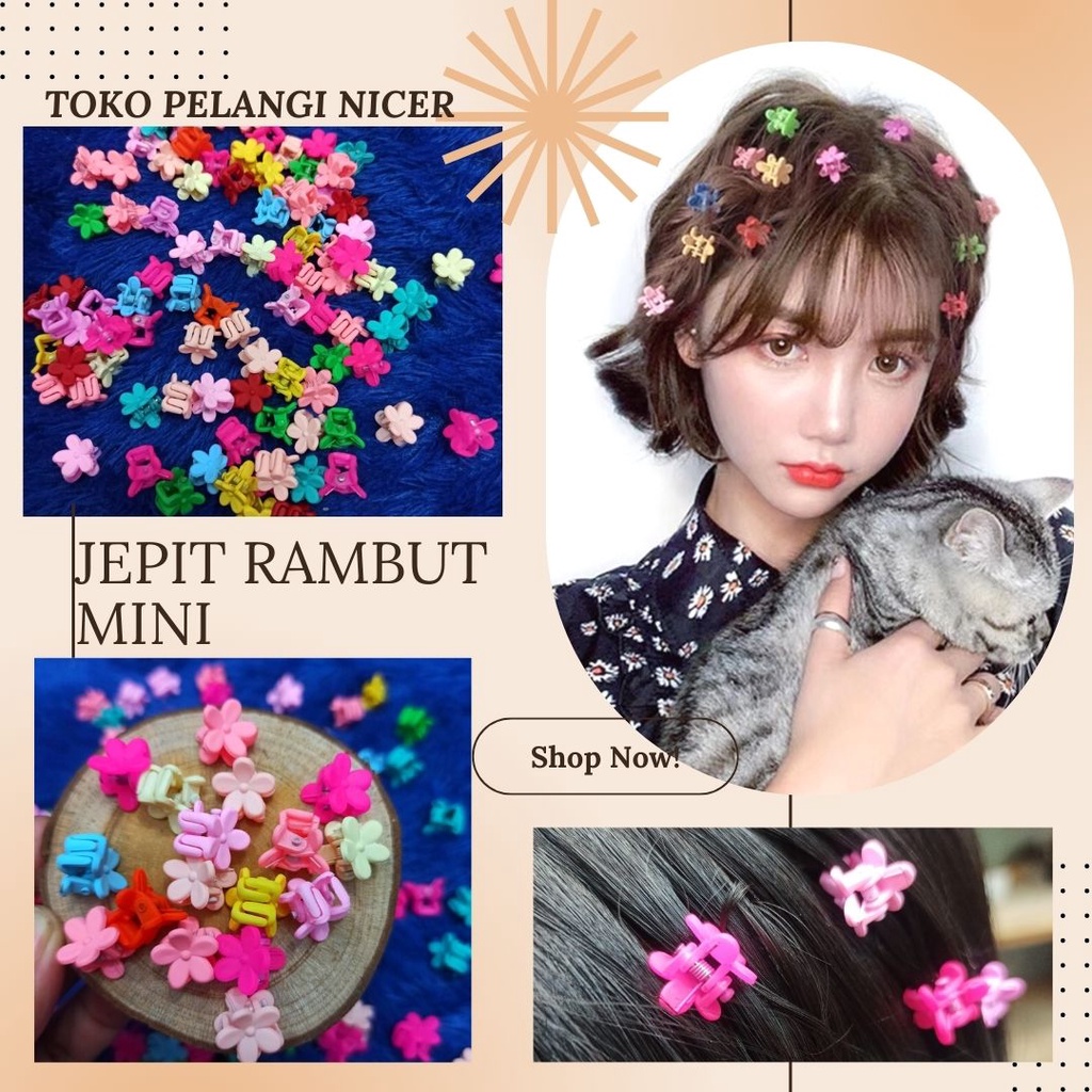 Mini Jepit Rambut Anak Perempuan/ Jepit Bunga Mini Warna Warni/ Jepitan Korea Murah/Kep Cekep Pin Aksesoris Rambut