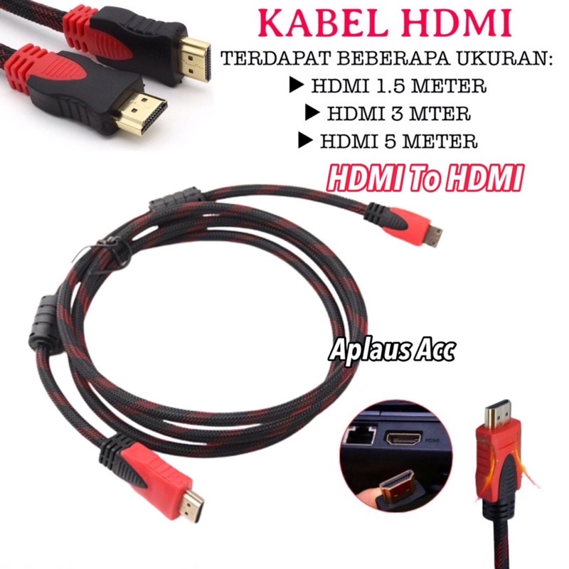 Kabel HDMI To HDMI Bahan Bagus Serat Jaring