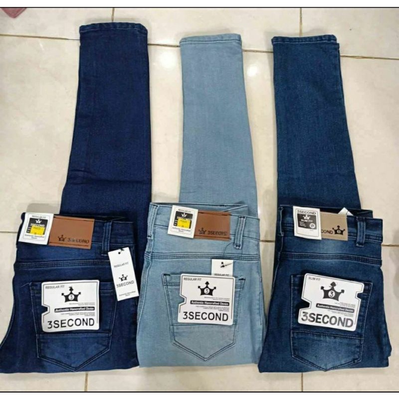 Celana jeans panjang 3 second slimfit
