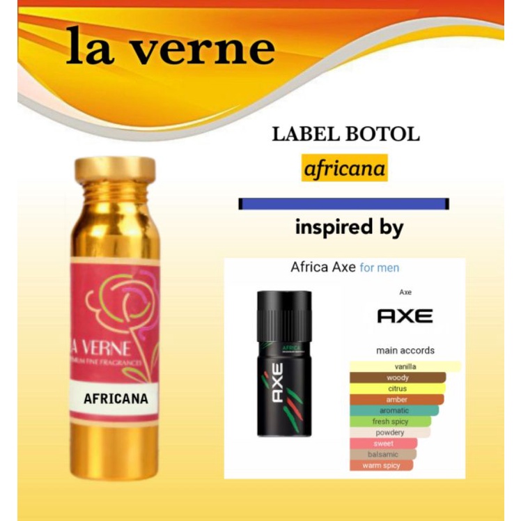 africana axe africa bibit Parfum 100ml segel by la verne