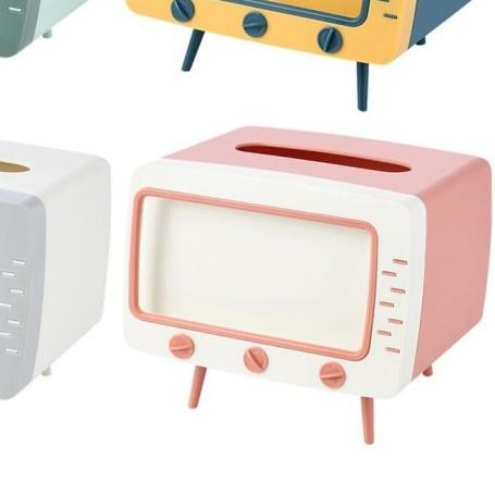 ◙ Kotak Tisu 2 in 1 / Box Tissue Tempat Tisu Tv Phone Holder - Hijau ☟