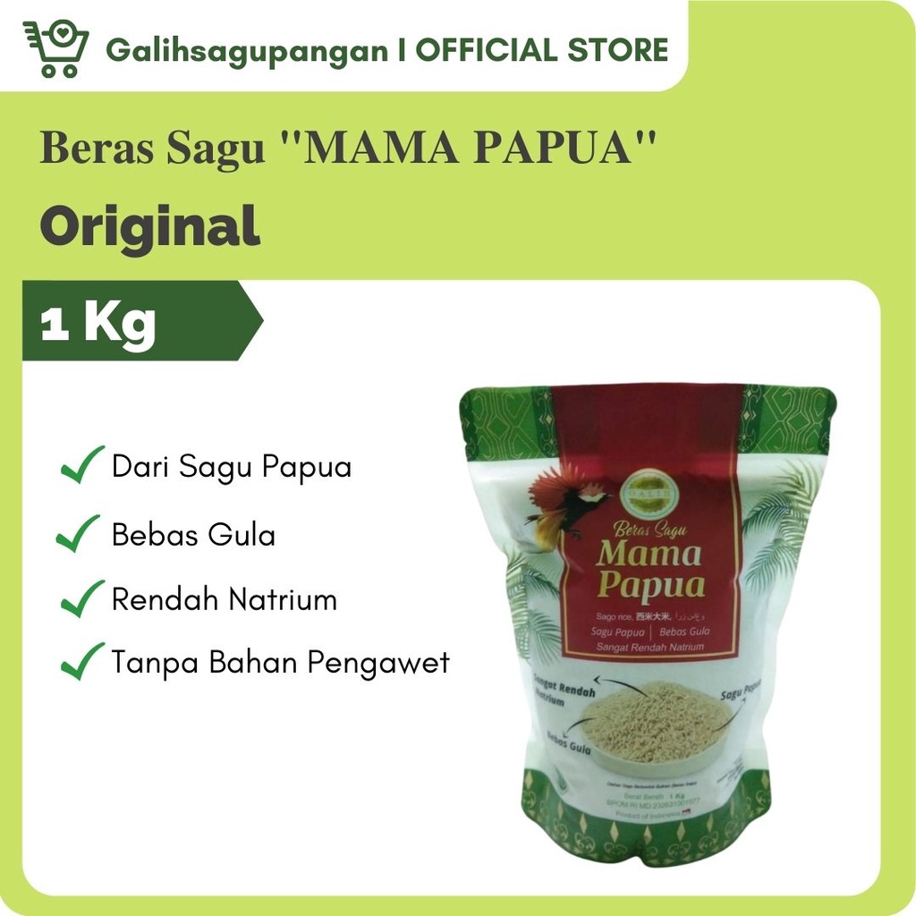 Jual Beras Sagu Mama Papua Original Kemasan 1Kg | Shopee Indonesia