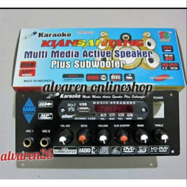 Kit Tone Control Mic Echo Plus Subwoofer - MP3 - USB