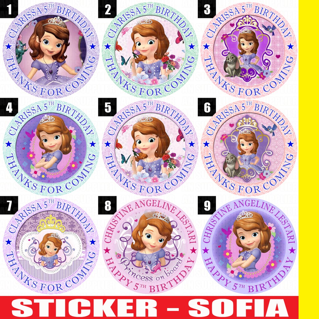 

60 STIKER SOFIA UTK LABEL BAG / KUE / SOUVENIR ULTAH ULANG TAHUN