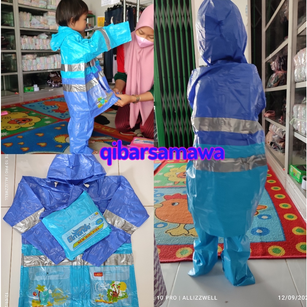 Jas Hujan Anak PAUD - TK ELMONDO usia 4-6 Tahun New Mini Kids 306