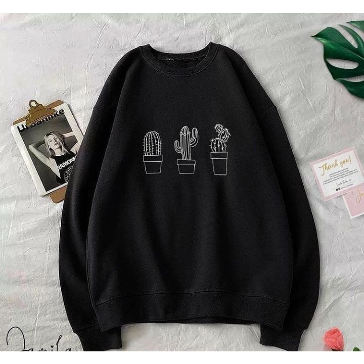 MYSTIQUE.ID-SWEATER CACTUS LUCU DAN AESTHETIC