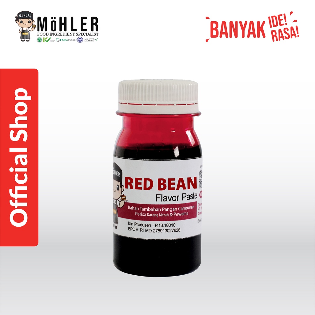 MOHLER Pasta perisa pewarna KACANG MERAH / RED BEAN (KLIK KOMBO HEMAT UNTUK BELI 1 GRATIS 1)