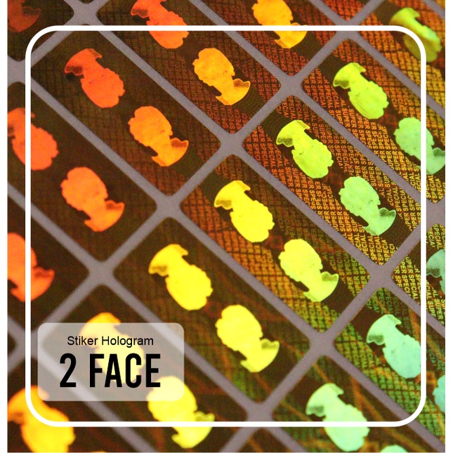 

Stiker hologram 2 Wajah uk. 1 x 2 cm