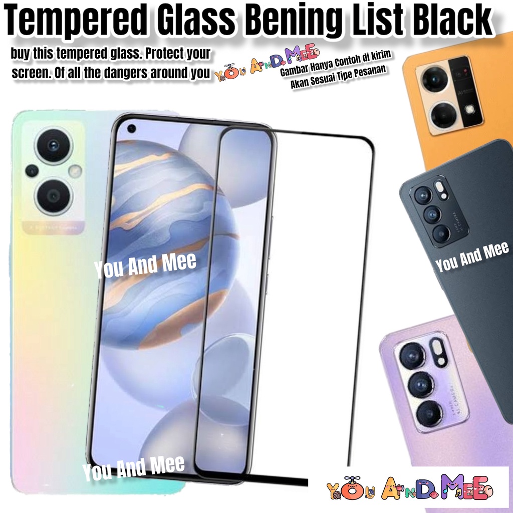 TG Temperd Glass OPPO RENO 7 4G/RENO7 5G/Reno 7Z/Reno 6 4G/Reno6 5G/Reno 5/Reno5 F/Reno 4/Reno4 F/Reno3/3 PRO Tempered KACA BENING-CLEAR-GLOSSY/Tempred Full Cover-Ful Coverage Antigores-Gores Anti/Layar List Hitam-Black/Tanpa-Tidak Ada Lis Thin Z 4F 5F