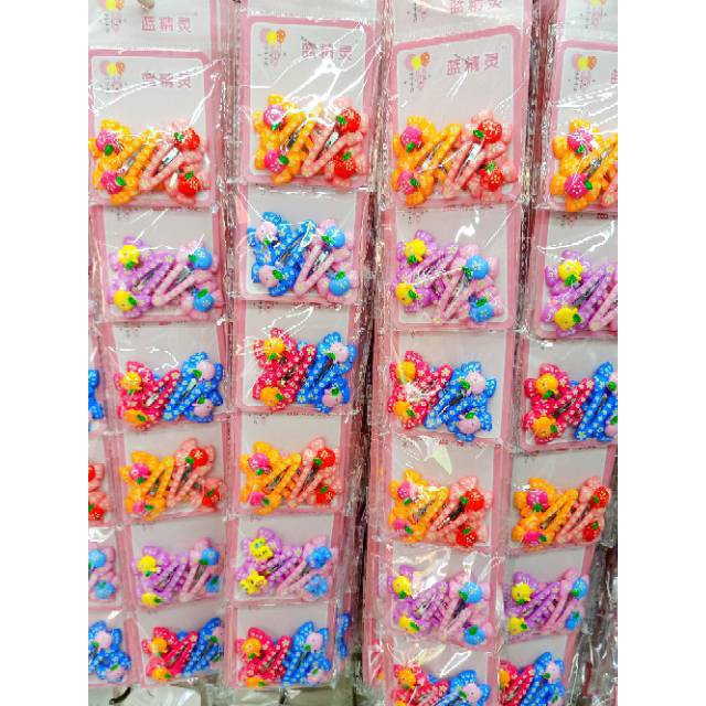 Jepit rambut tiptop isi 24 PCS mix kart.grosir