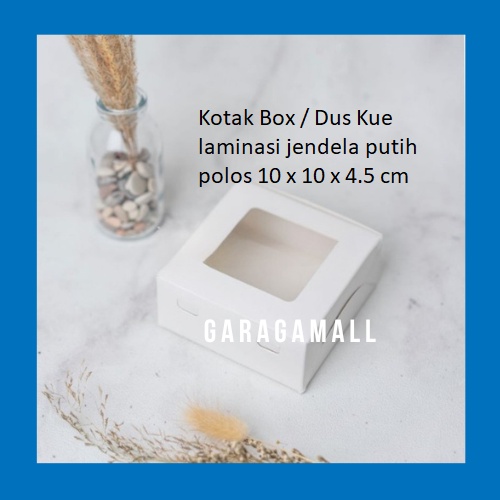 

Kotak kue box mika laminasi dus packing kardus hampers snack box dus snack box putih polos ukuran 10x10x4.5 cm (isi 10 pcs)