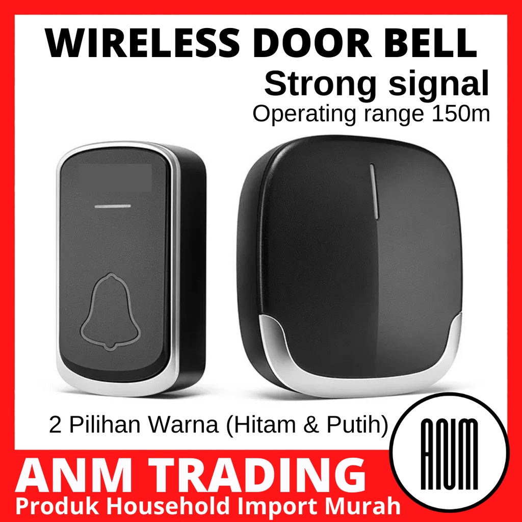 Jual Bel Rumah Wireless Door Bell Waterproof Pintu 1 Receiver | Shopee ...