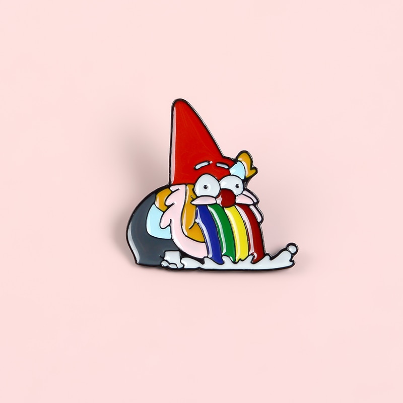 Bros Pin Enamel Desain Kartun Pelangi Vomit Dwarf Untuk Hadiah Anak